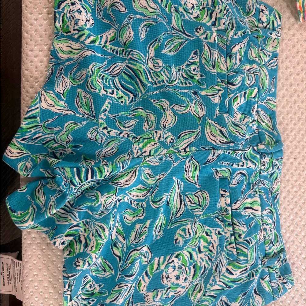 Lilly Pulitzer Turquoise and Green Patterned Shorts